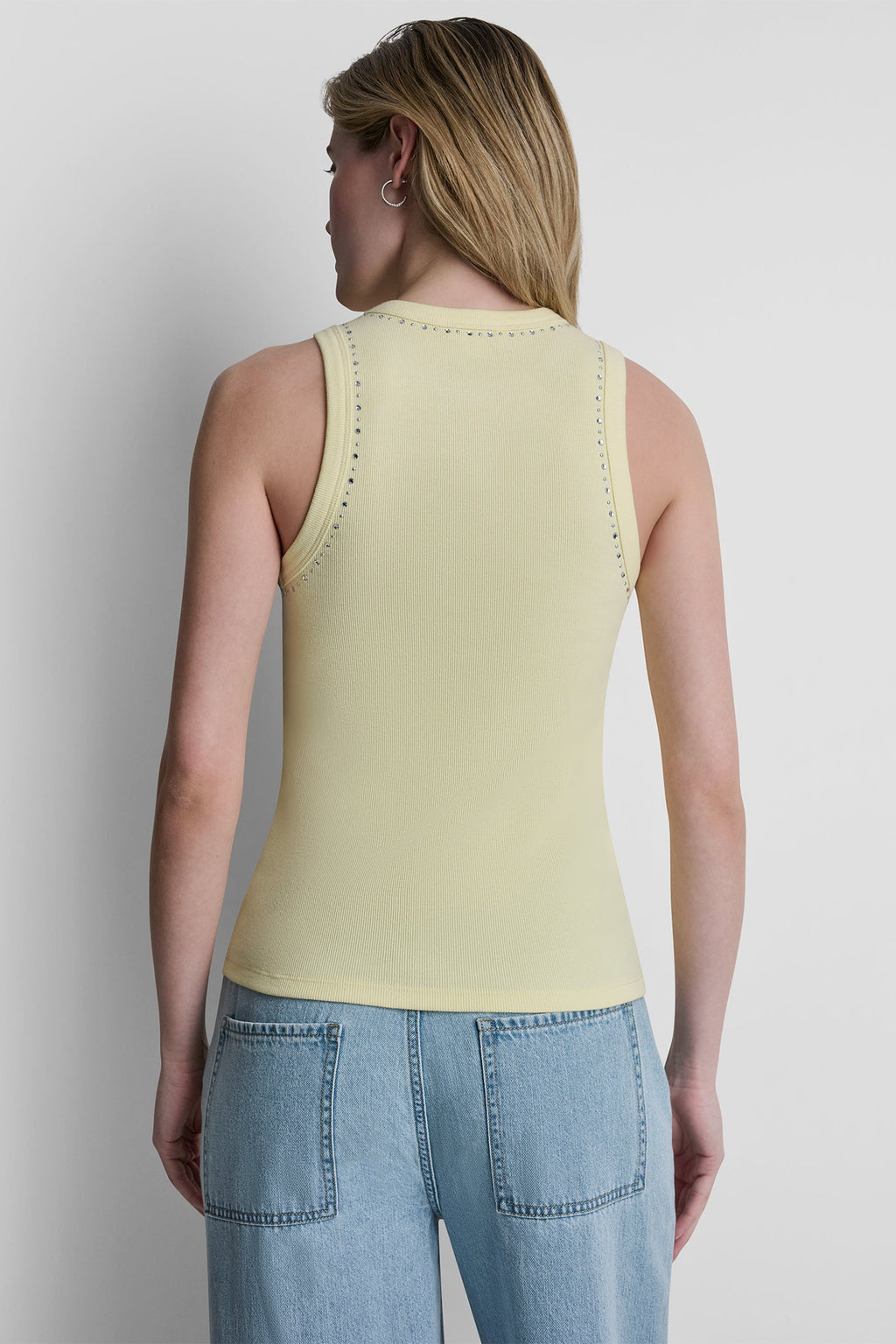 RHINESTONES AND DOME STUDS RIB TANK