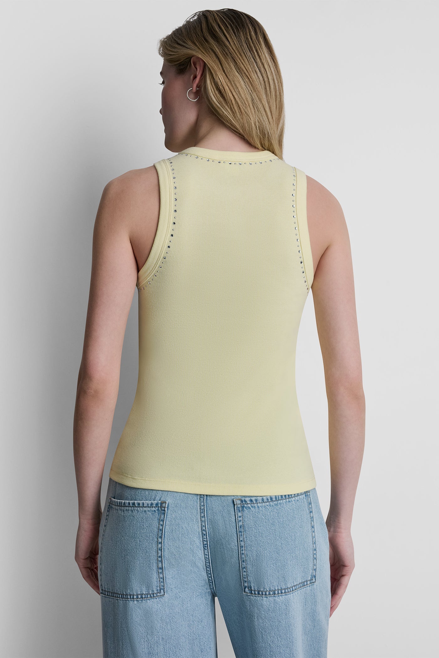 RHINESTONES AND DOME STUDS RIB TANK