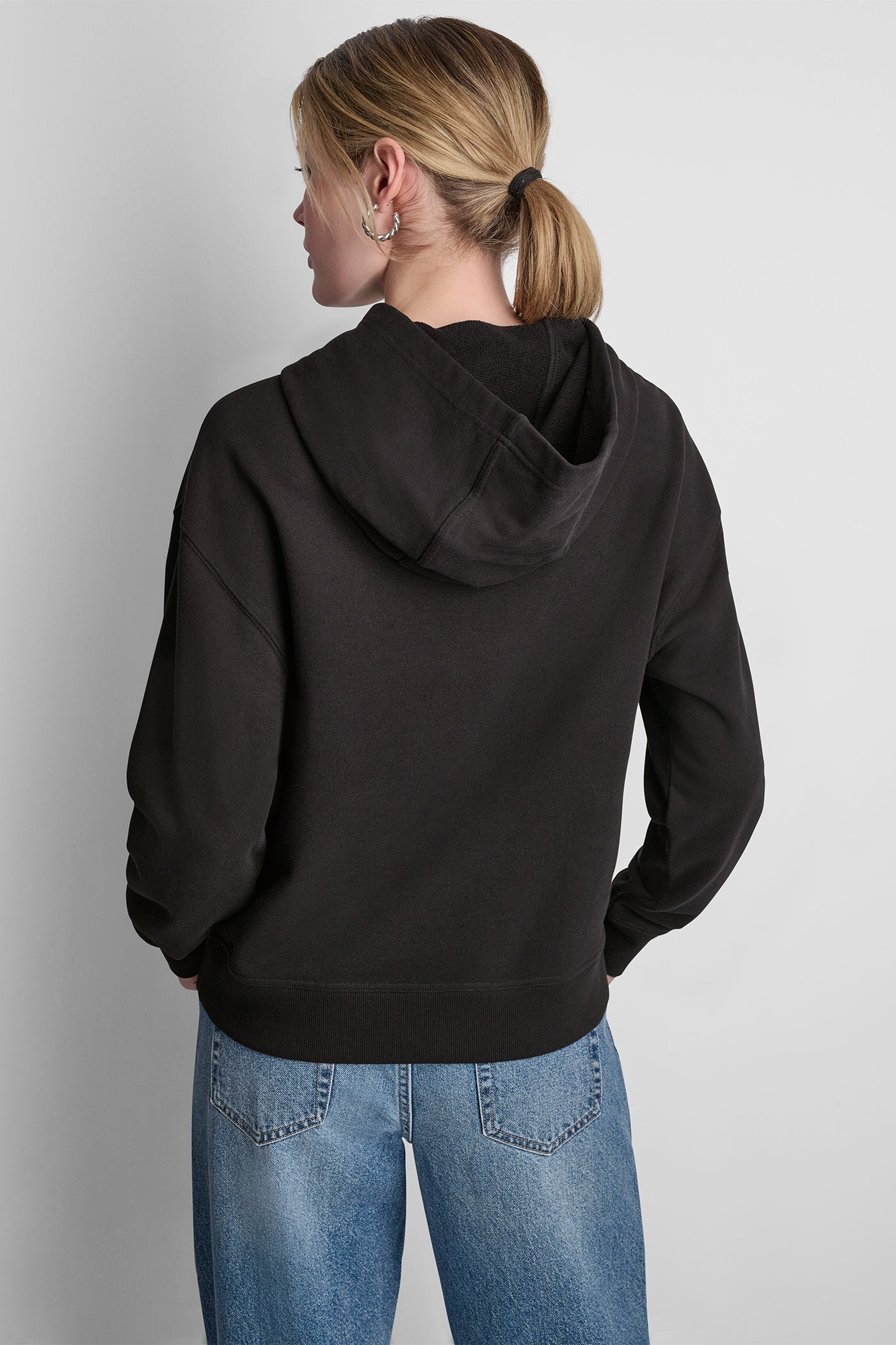 DKNY BIG APPLE RHINESTONE LOGO HOODIE