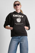 DKNY BIG APPLE RHINESTONE LOGO HOODIE