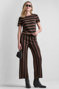 HIGH-RISE STRIPED PULL-ON FLARE PANT