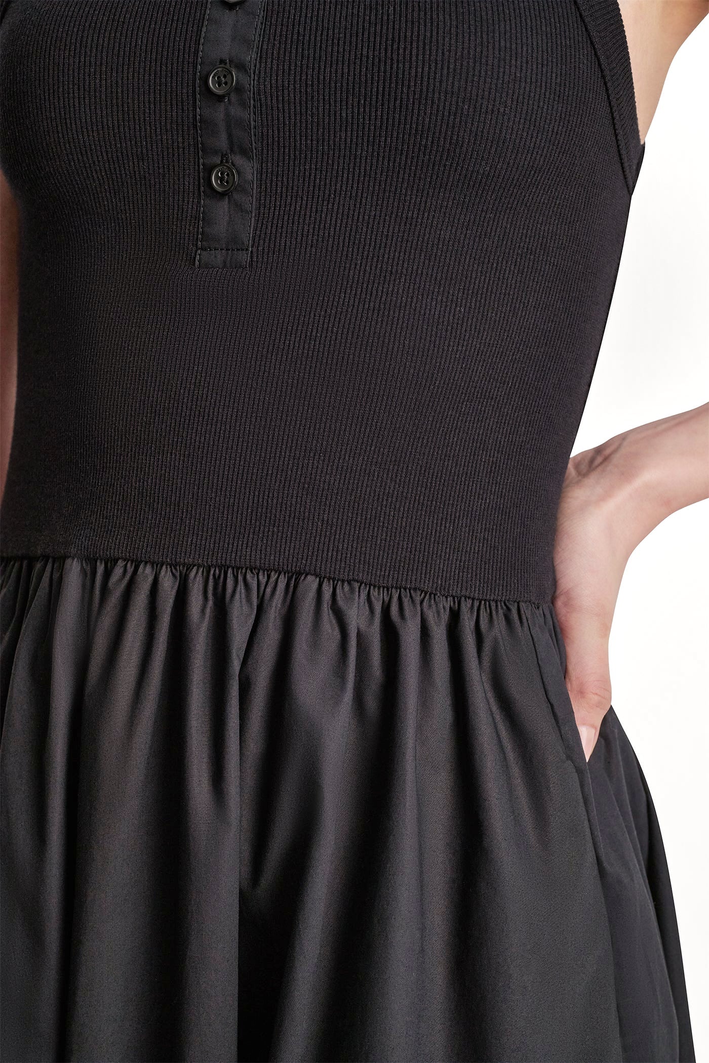RIB HENLEY TANK MAXI DRESS