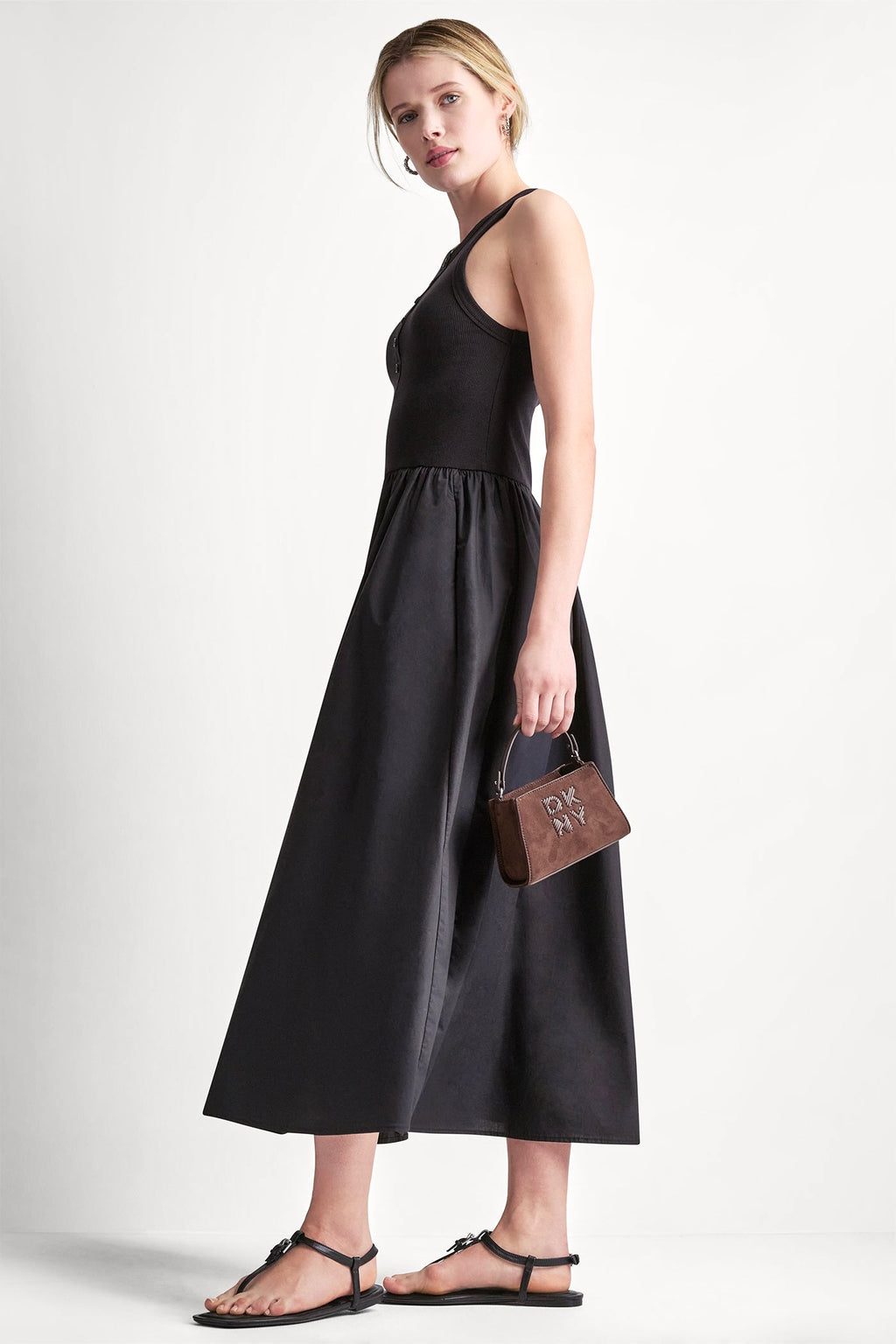RIB HENLEY TANK MAXI DRESS