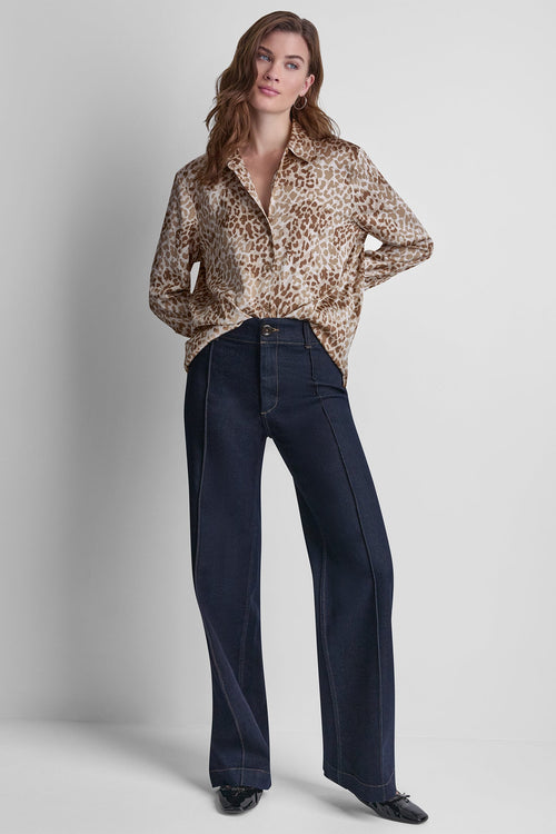 BUTTON FRONT PRINTED BLOUSE