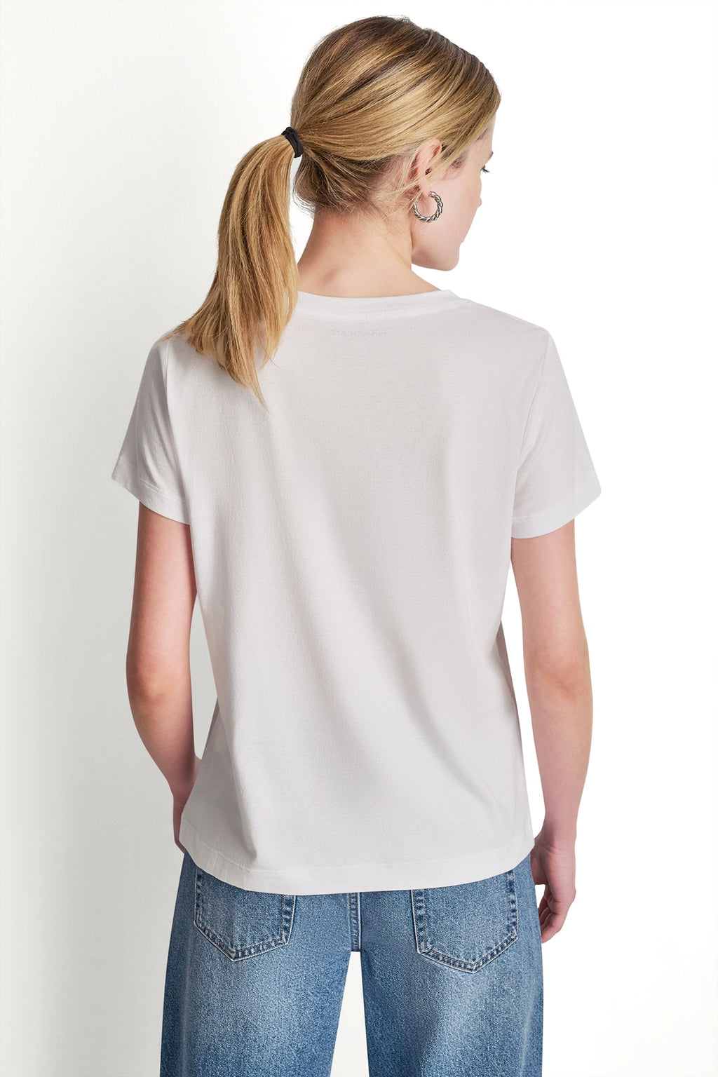 DKNY JEANS STACKED RHINESTONE LOGO TEE