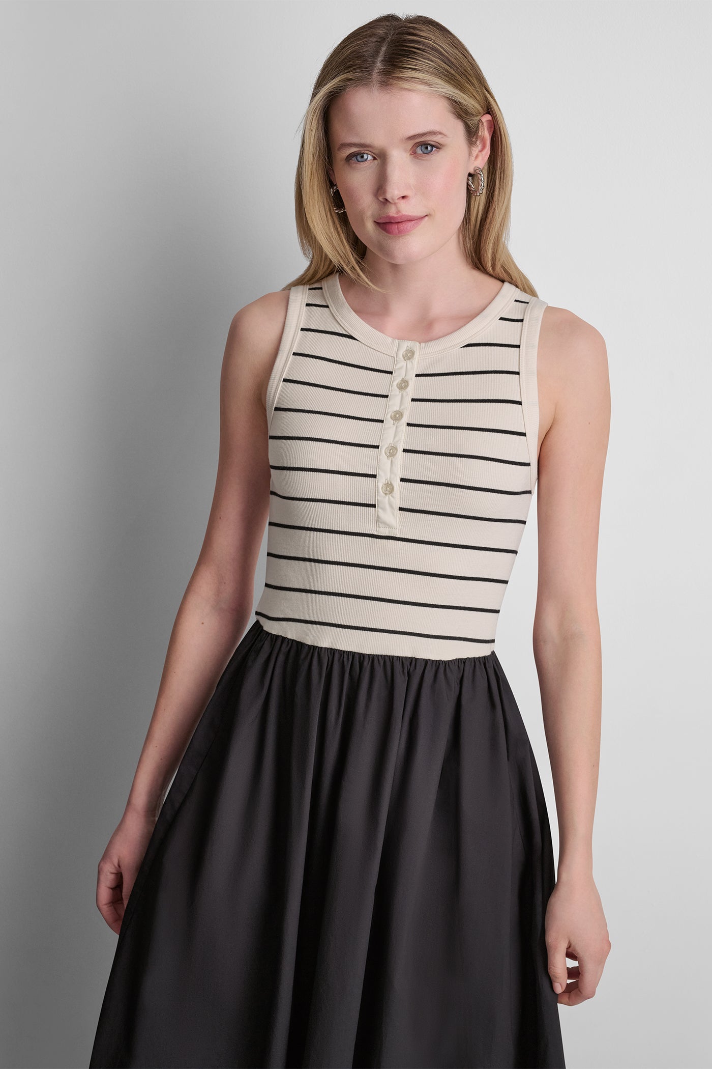 RIB HENLEY TANK MAXI DRESS