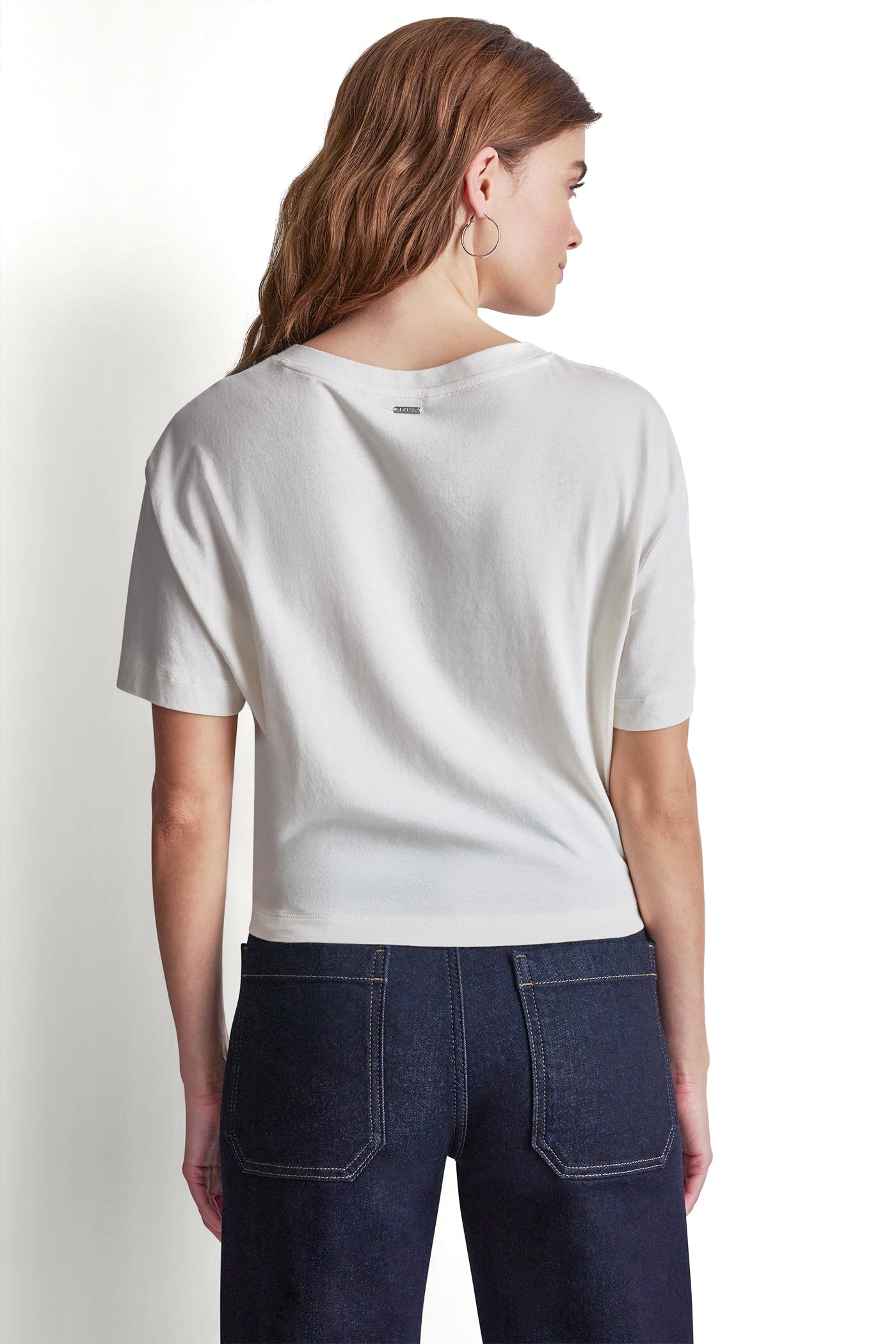 MIXED MEDIA TIE-FRONT TEE