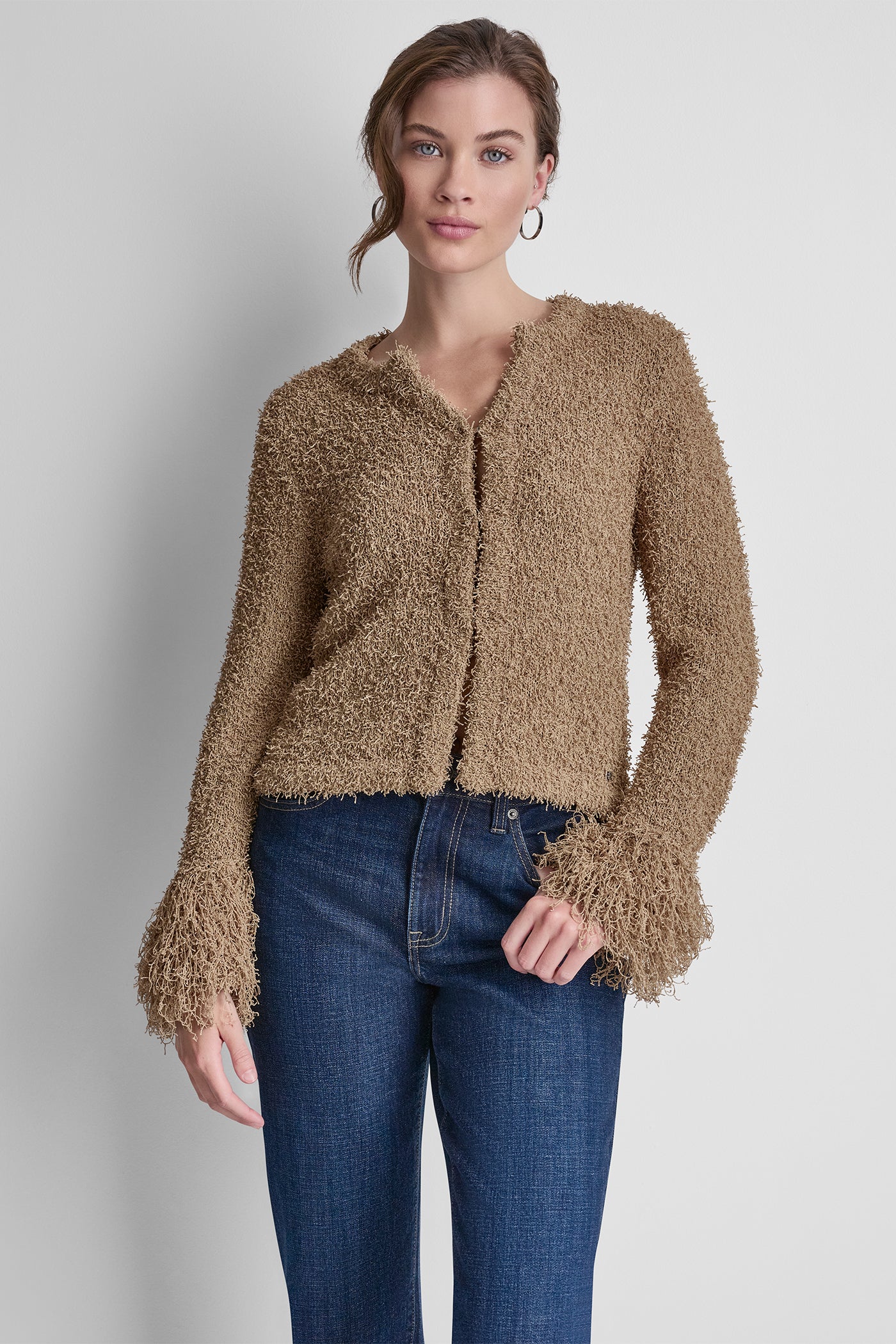 LONG SLEEVE FRINGE CARDIGAN