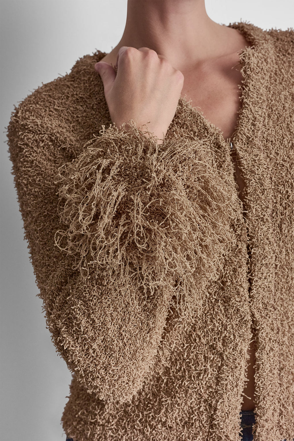 LONG SLEEVE FRINGE CARDIGAN