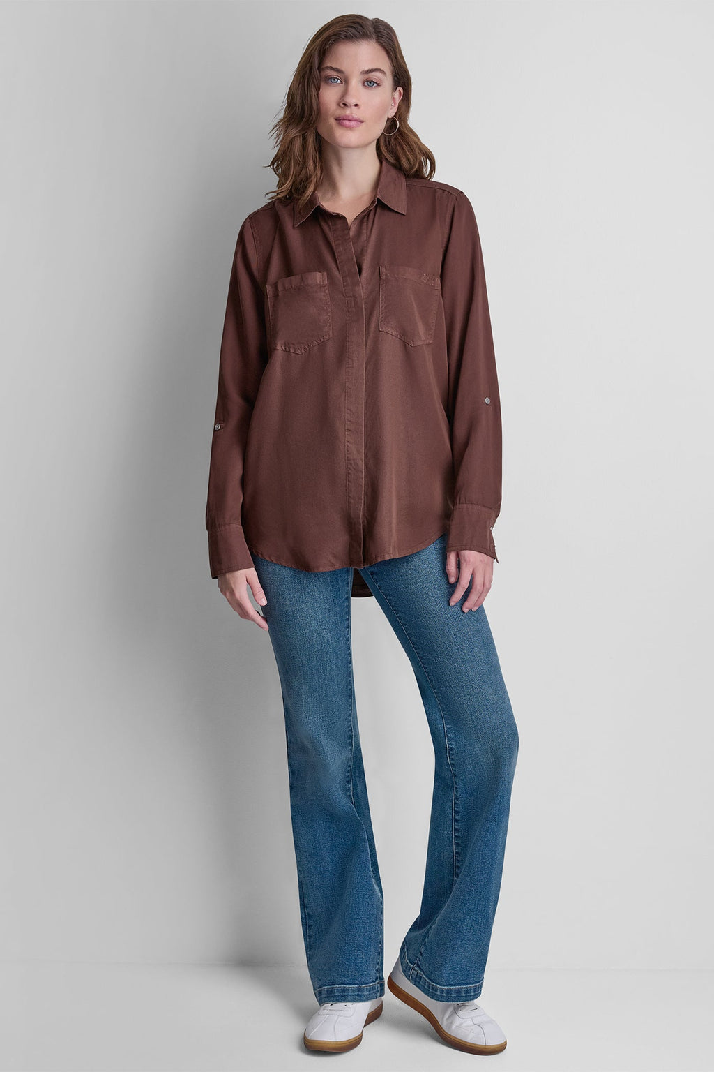 GARMENT DYE SPLIT BACK SHIRT