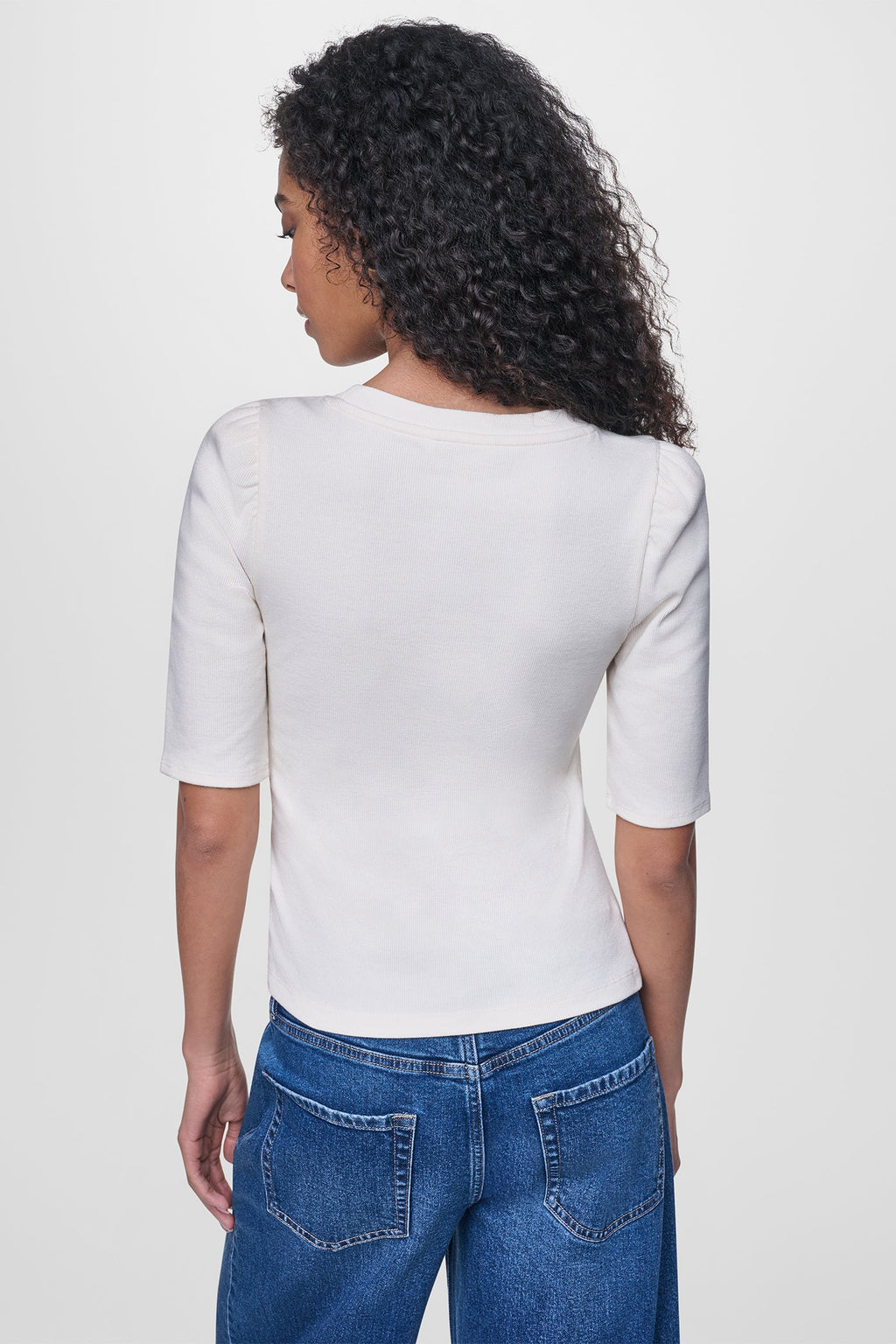 PUFF SLEEVE ASYMMETRIC TOP