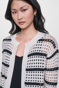 OPEN STITCH STRIPE CARDIGAN