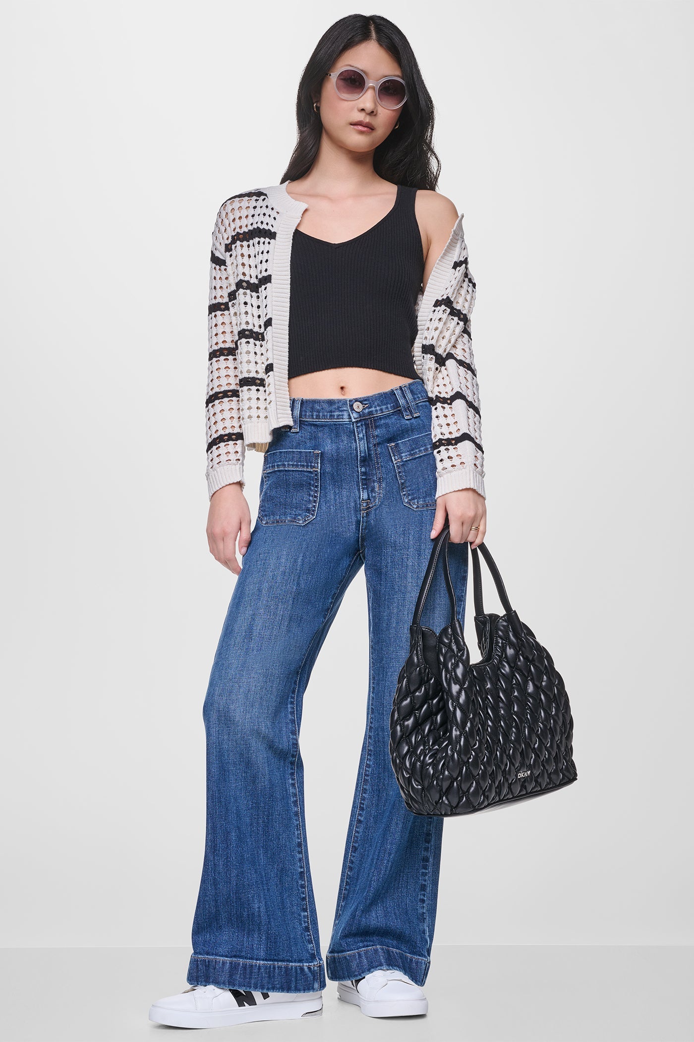 OPEN STITCH STRIPE CARDIGAN
