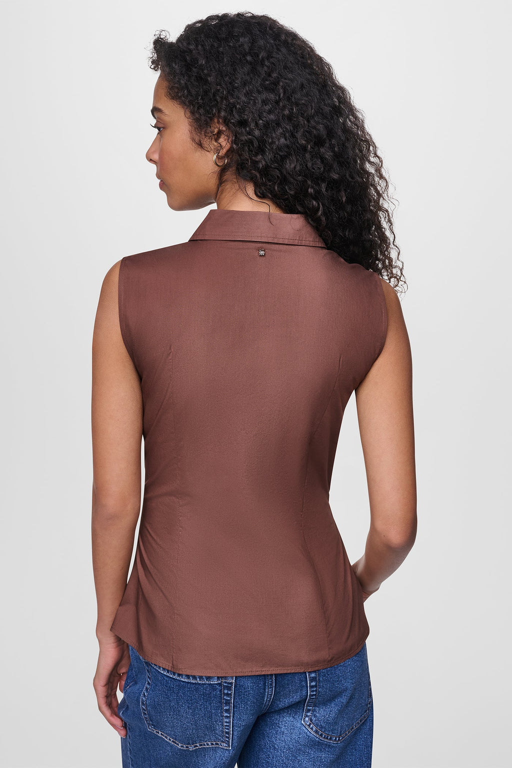 POPLIN TWIST FRONT SHIRT