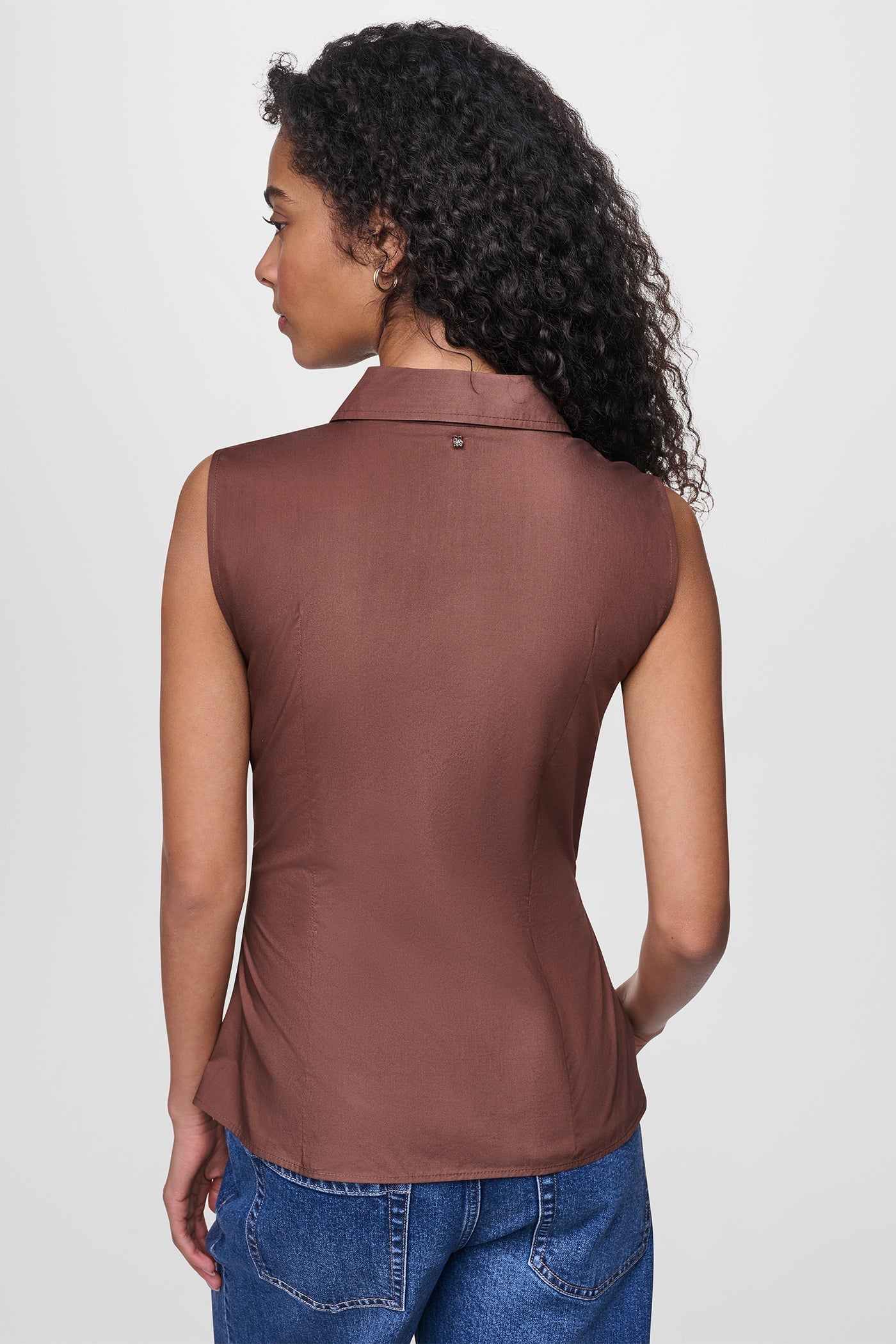 POPLIN TWIST FRONT SHIRT