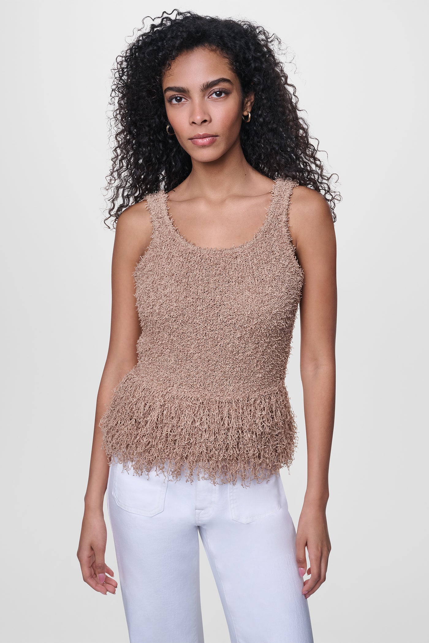 CROPPED FRINGE TANK