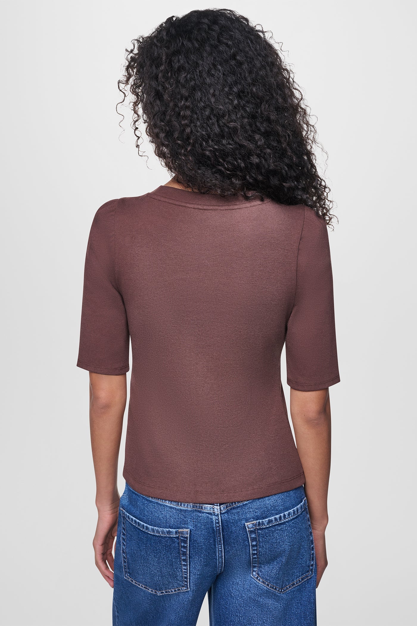 PUFF SLEEVE ASYMMETRIC TOP