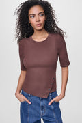 PUFF SLEEVE ASYMMETRIC TOP