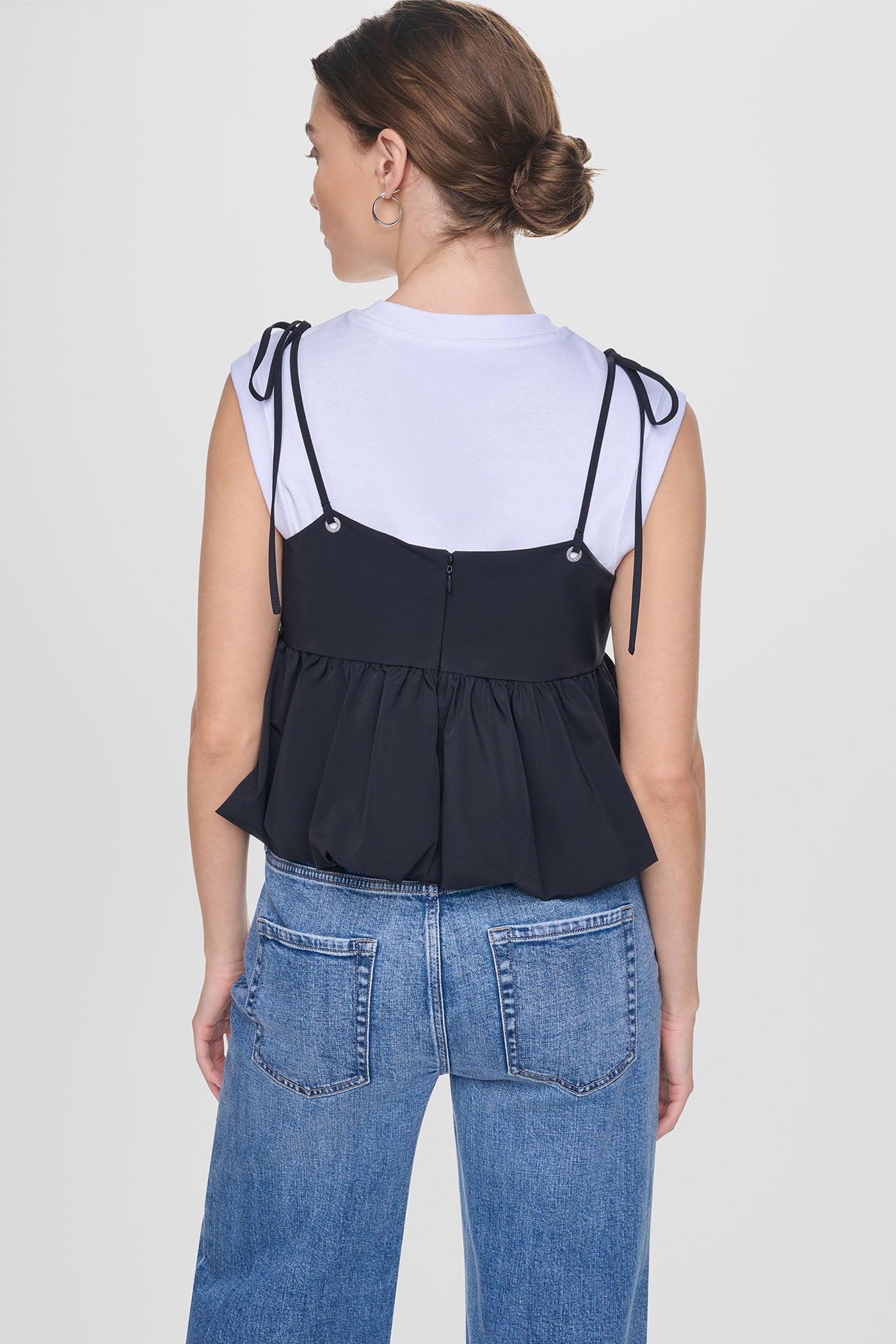PEPLUM TANK WITH TIED STRAPS