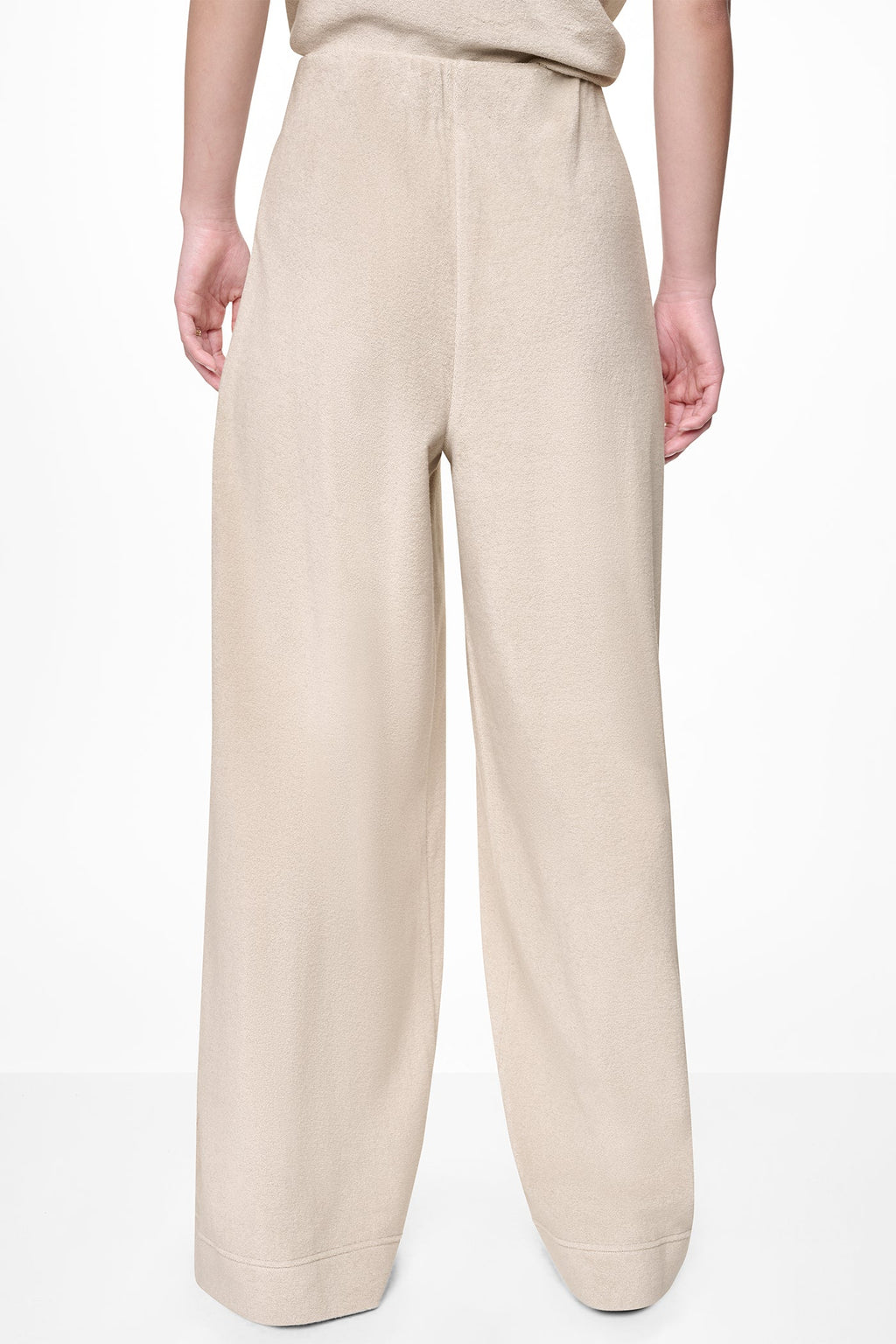 TOWELLING TERRY HIGH-RISE WIDE LEG PANT