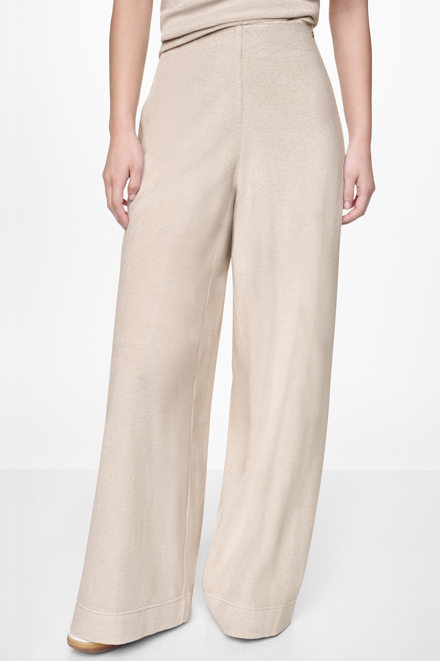 TOWELLING TERRY HIGH-RISE WIDE LEG PANT