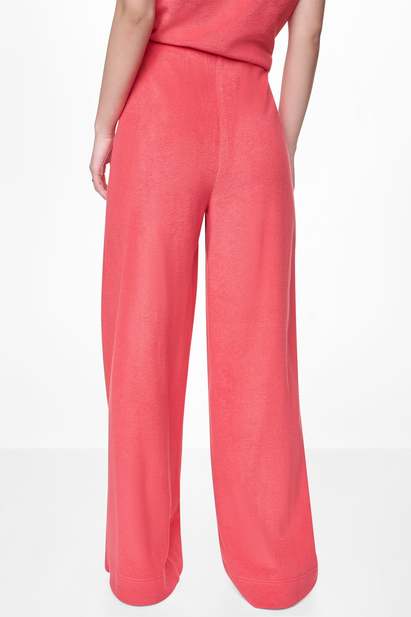 TOWELLING TERRY HIGH RISE WIDE LEG PANT