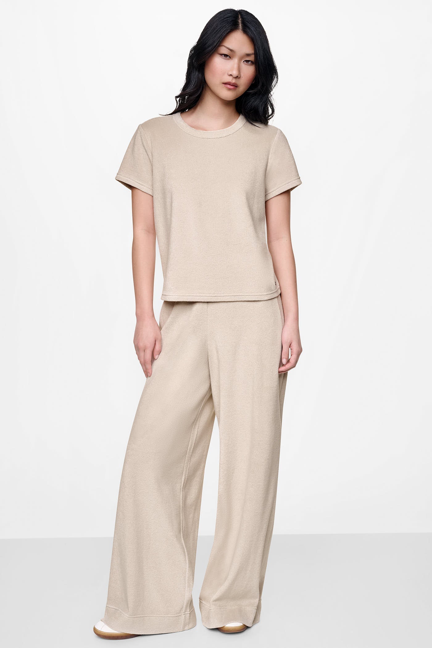 TOWELLING TERRY CREW NECK TEE