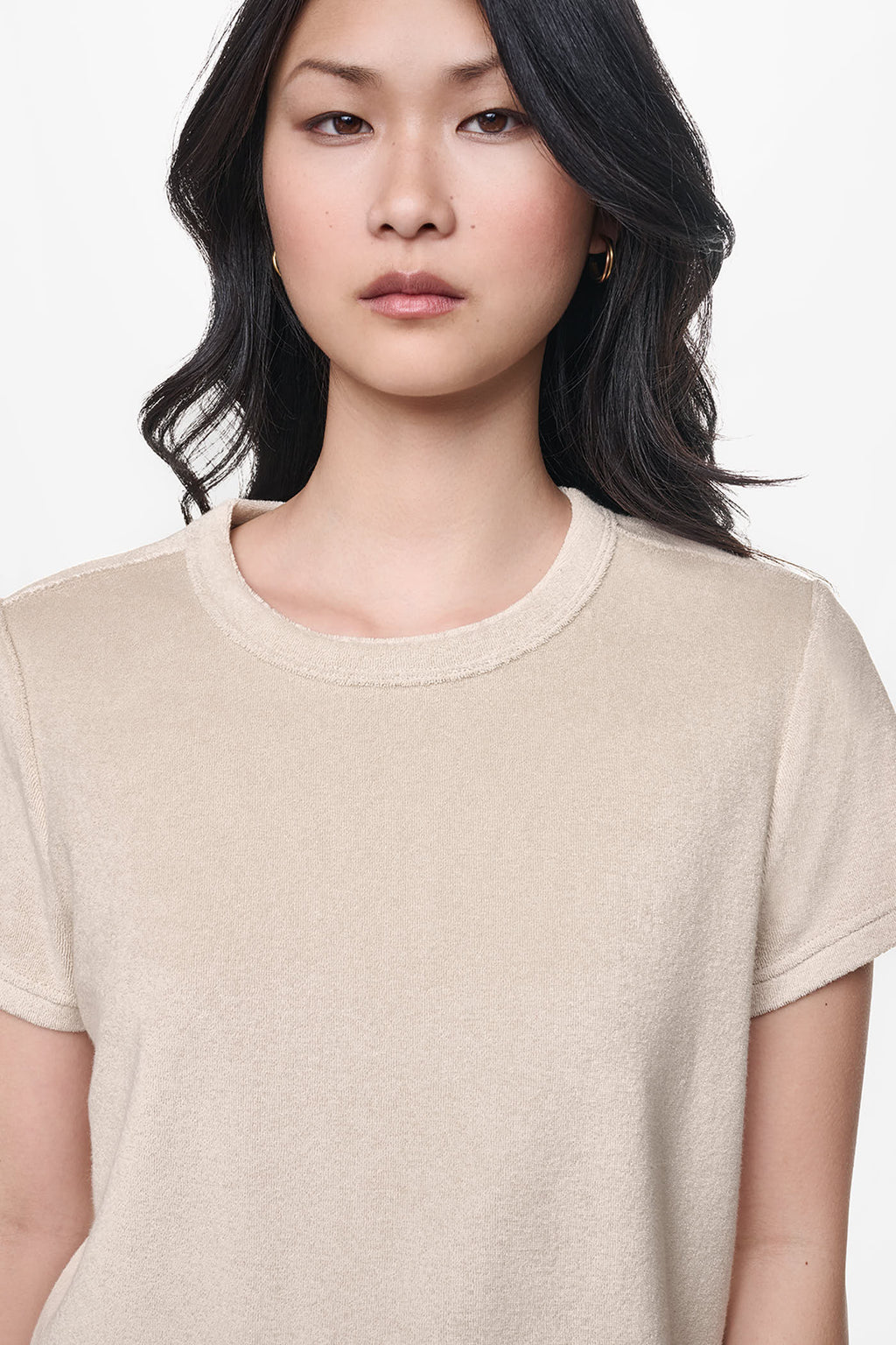 TOWELLING TERRY CREW NECK TEE