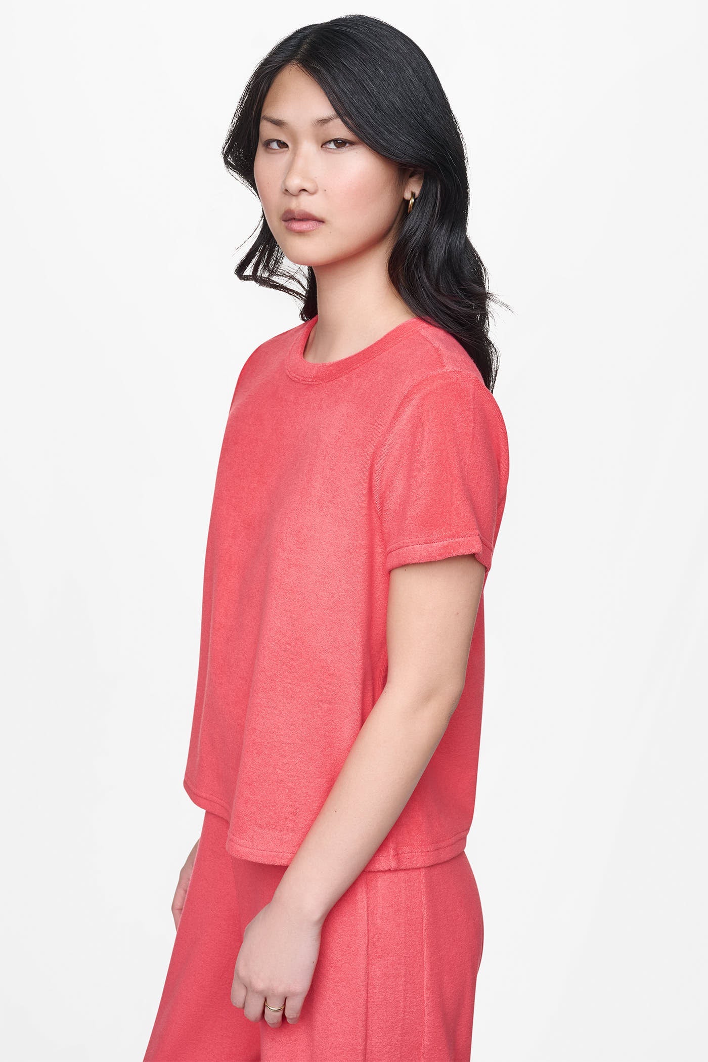 TOWELLING TERRY CREW NECK TEE