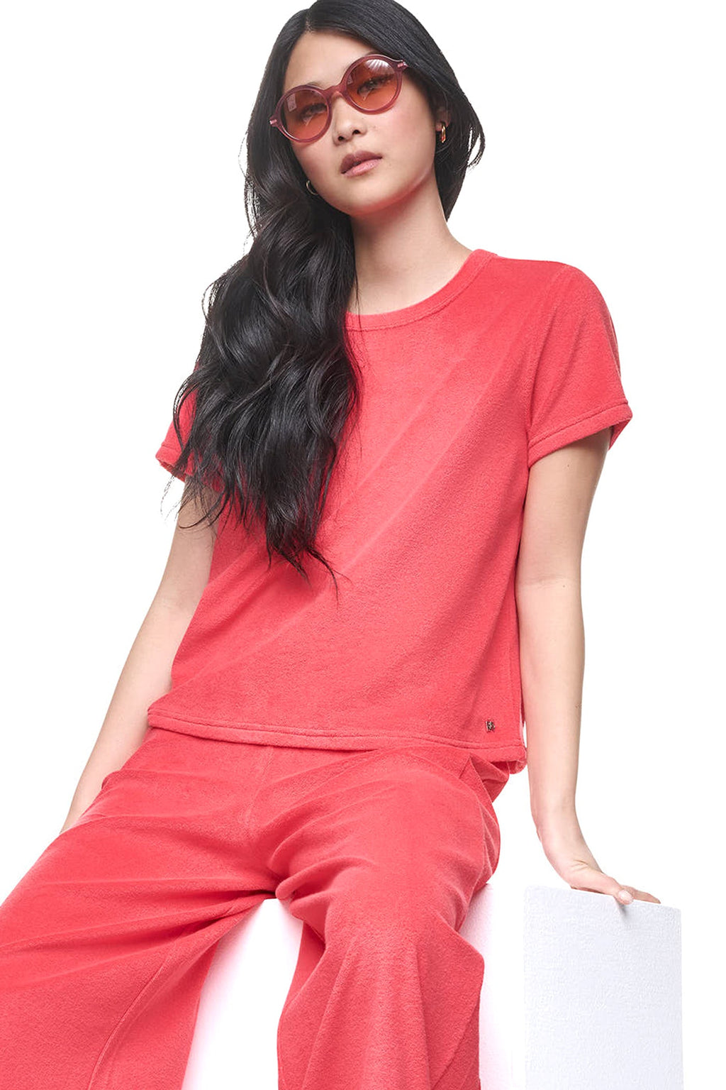 TOWELLING TERRY CREW NECK TEE