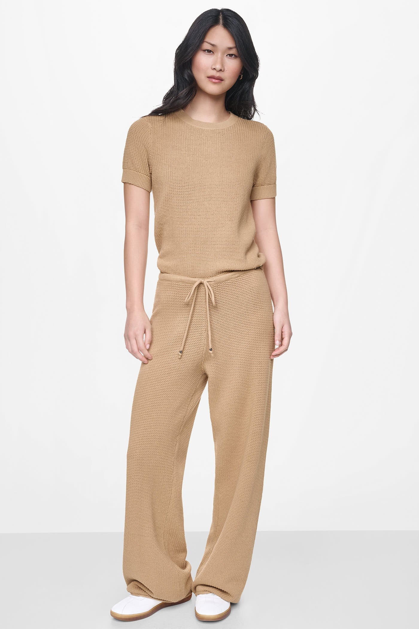 TUCK STITCH HIGH-RISE DRAWSTRING PANT