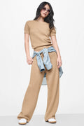 TUCK STITCH HIGH-RISE DRAWSTRING PANT