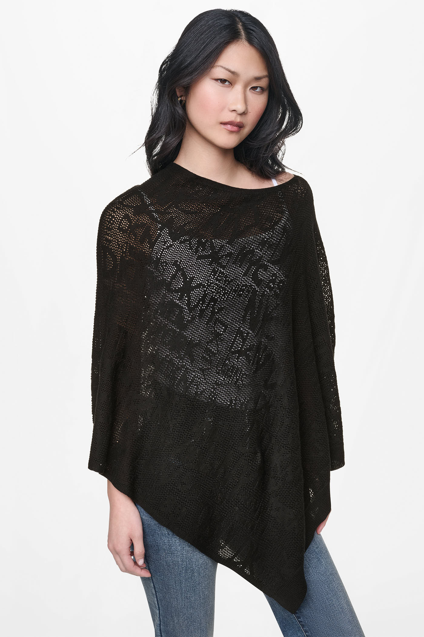ASYMMETRIC FINE GAUGE PONCHO