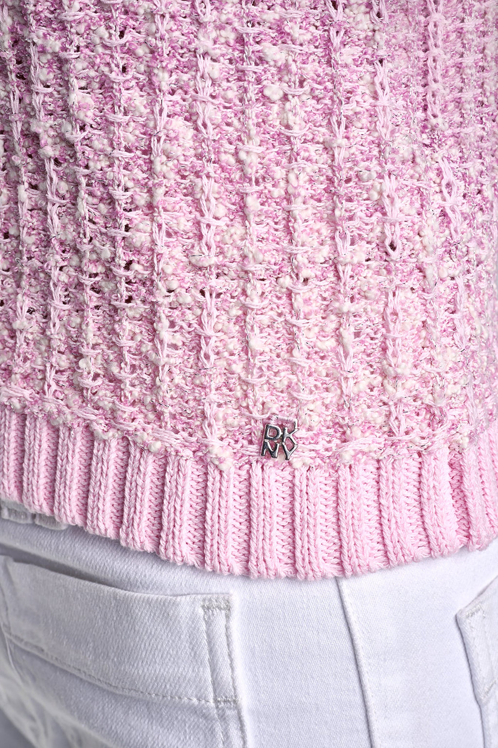 SLEEVELESS FRINGE TRIM SWEATER