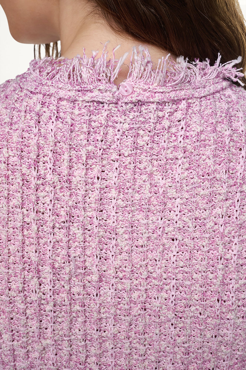 SLEEVELESS FRINGE TRIM SWEATER