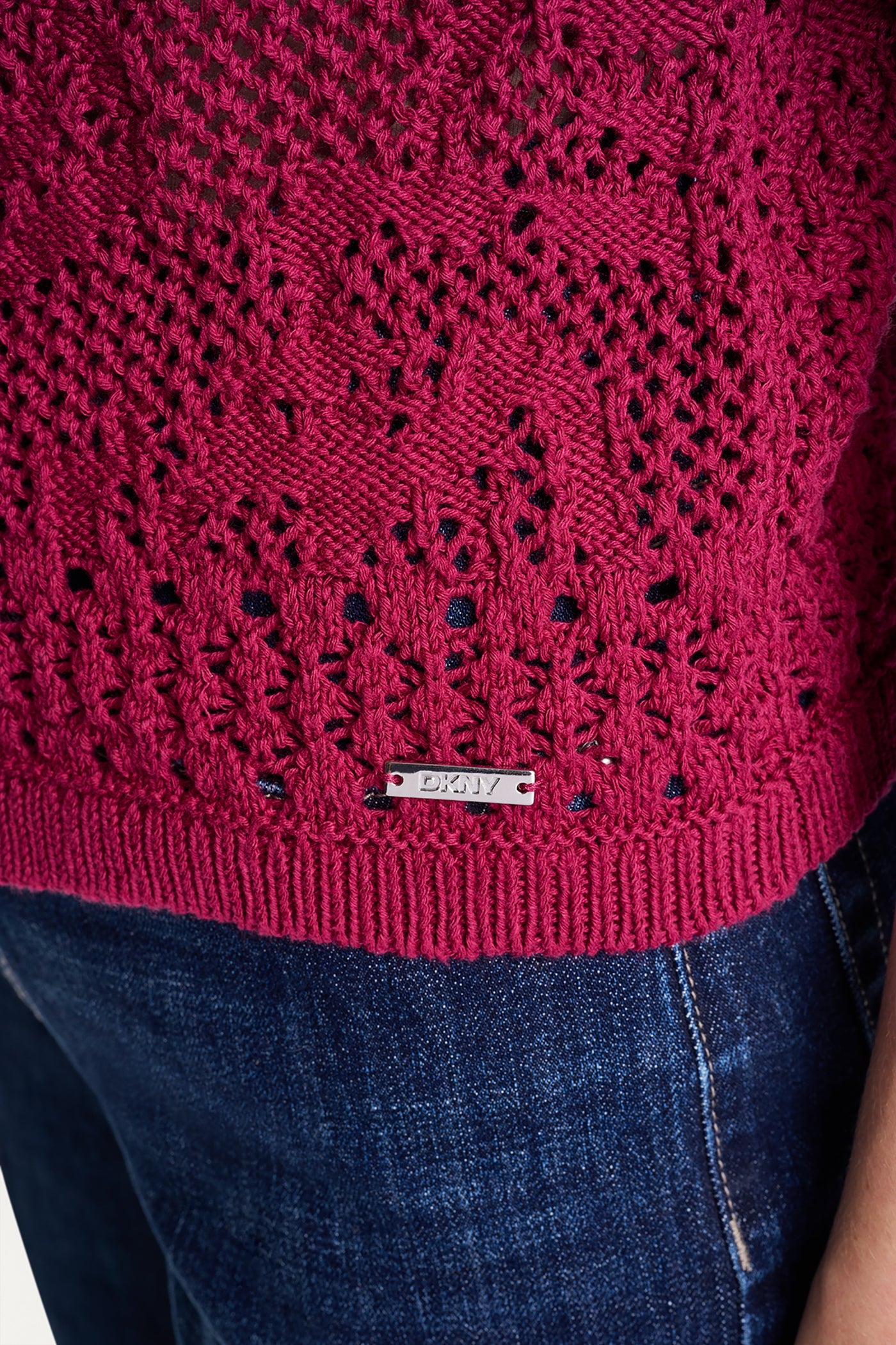 LACE STITCH BUTTON FRONT CARDIGAN