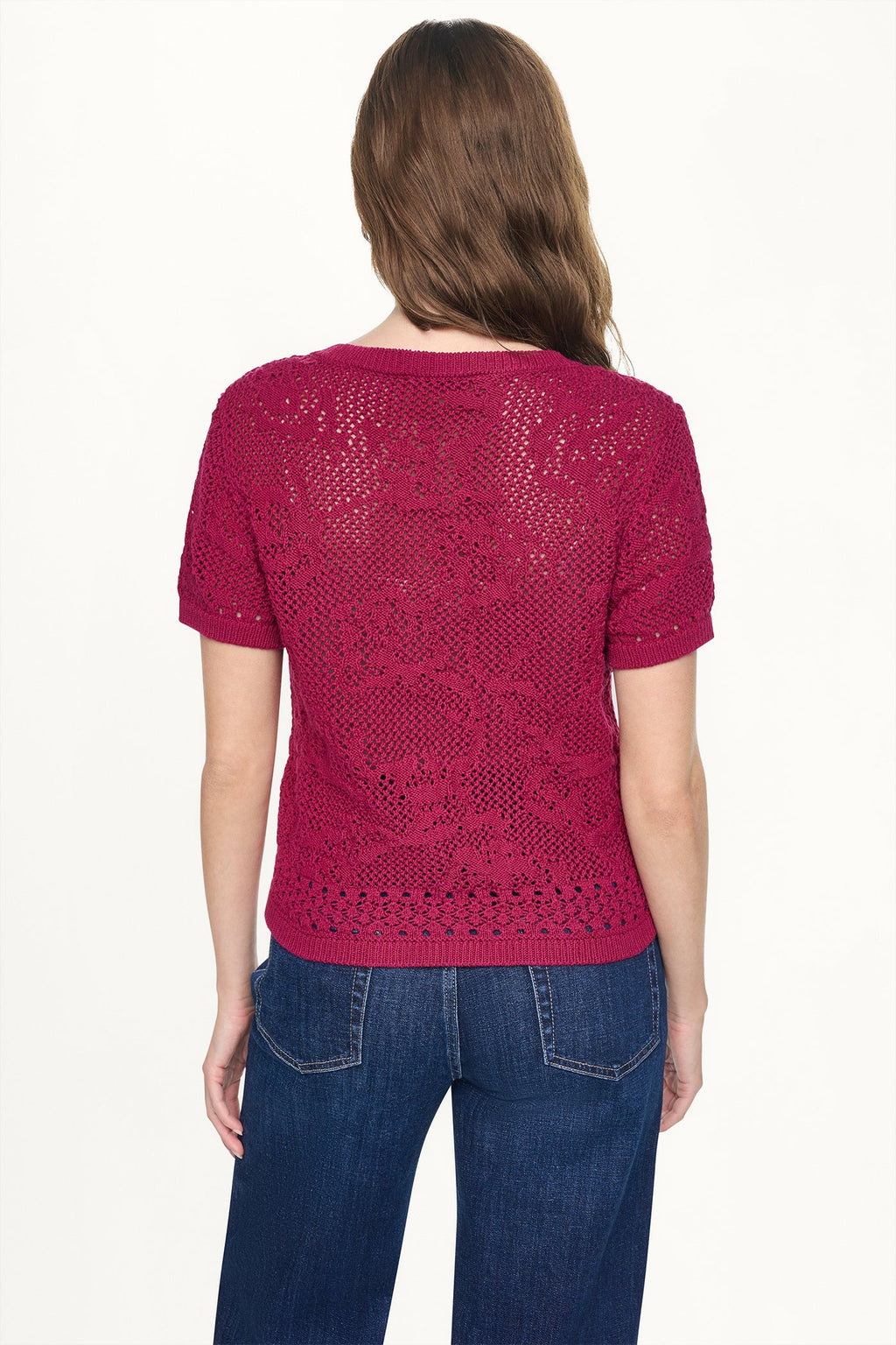 LACE STITCH BUTTON FRONT CARDIGAN