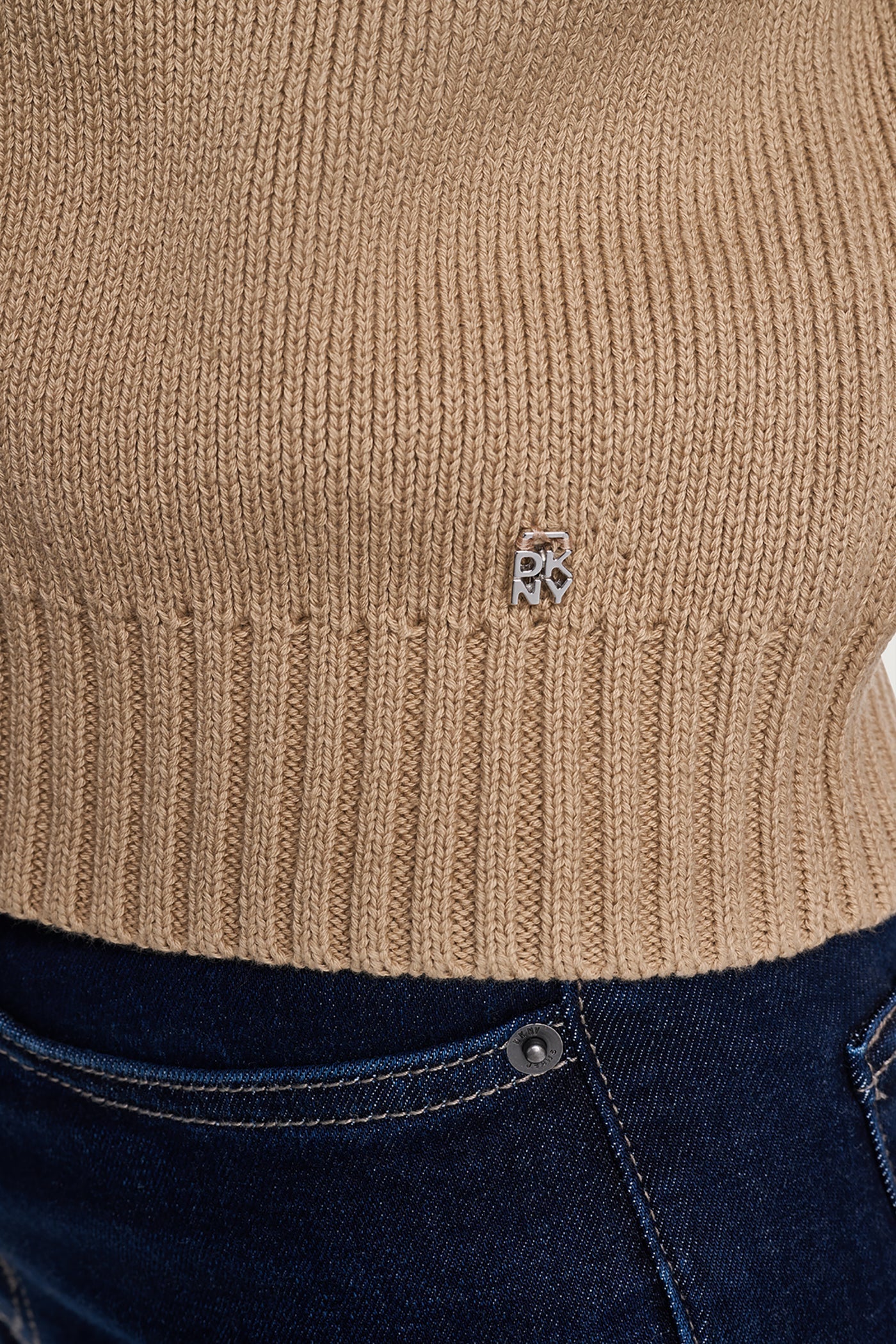 SHORT SLEEVE TIE FRONT POLO SWEATER