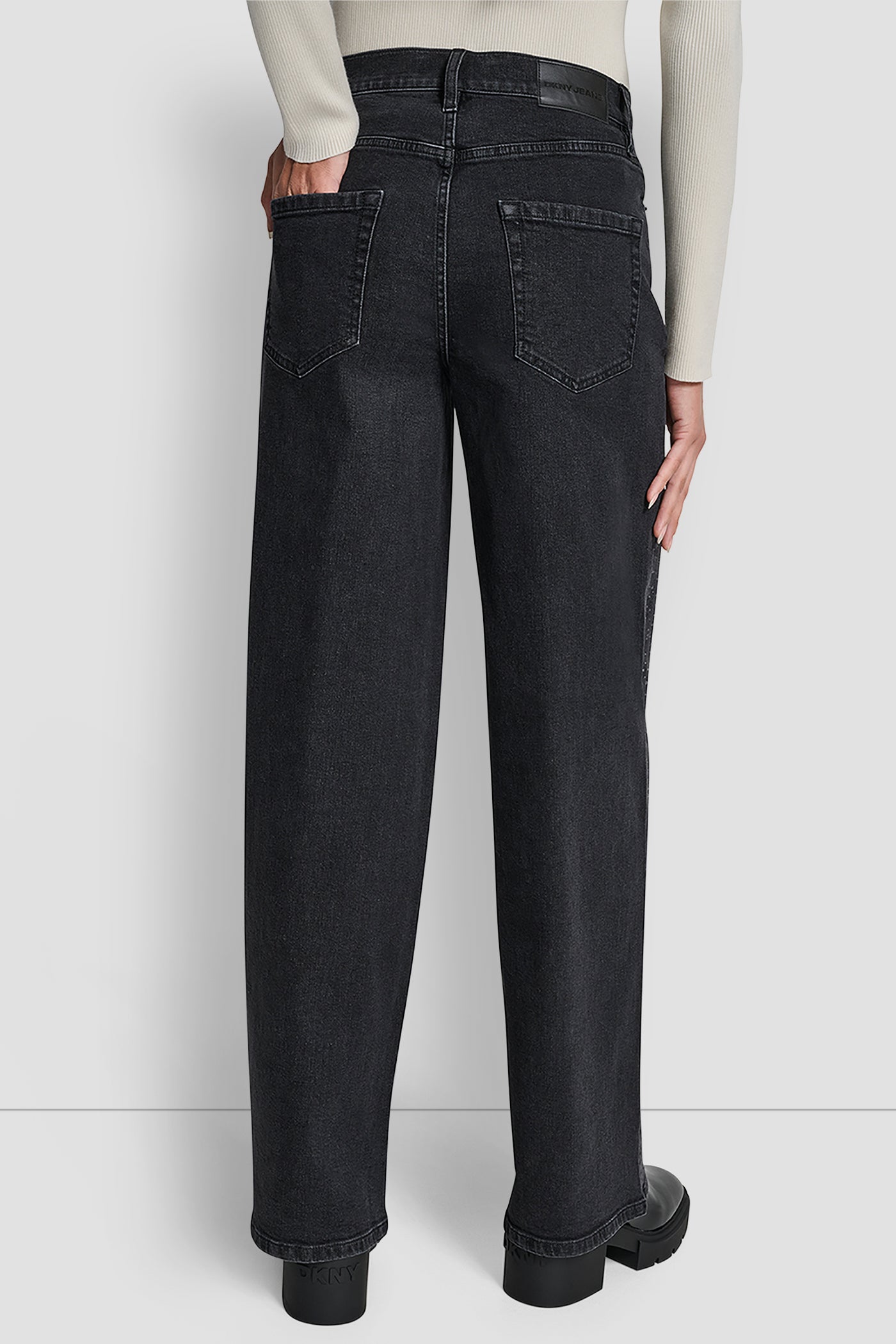HIGH-RISE WIDE LEG WITH RHINESTONE EMBELLISHMENT