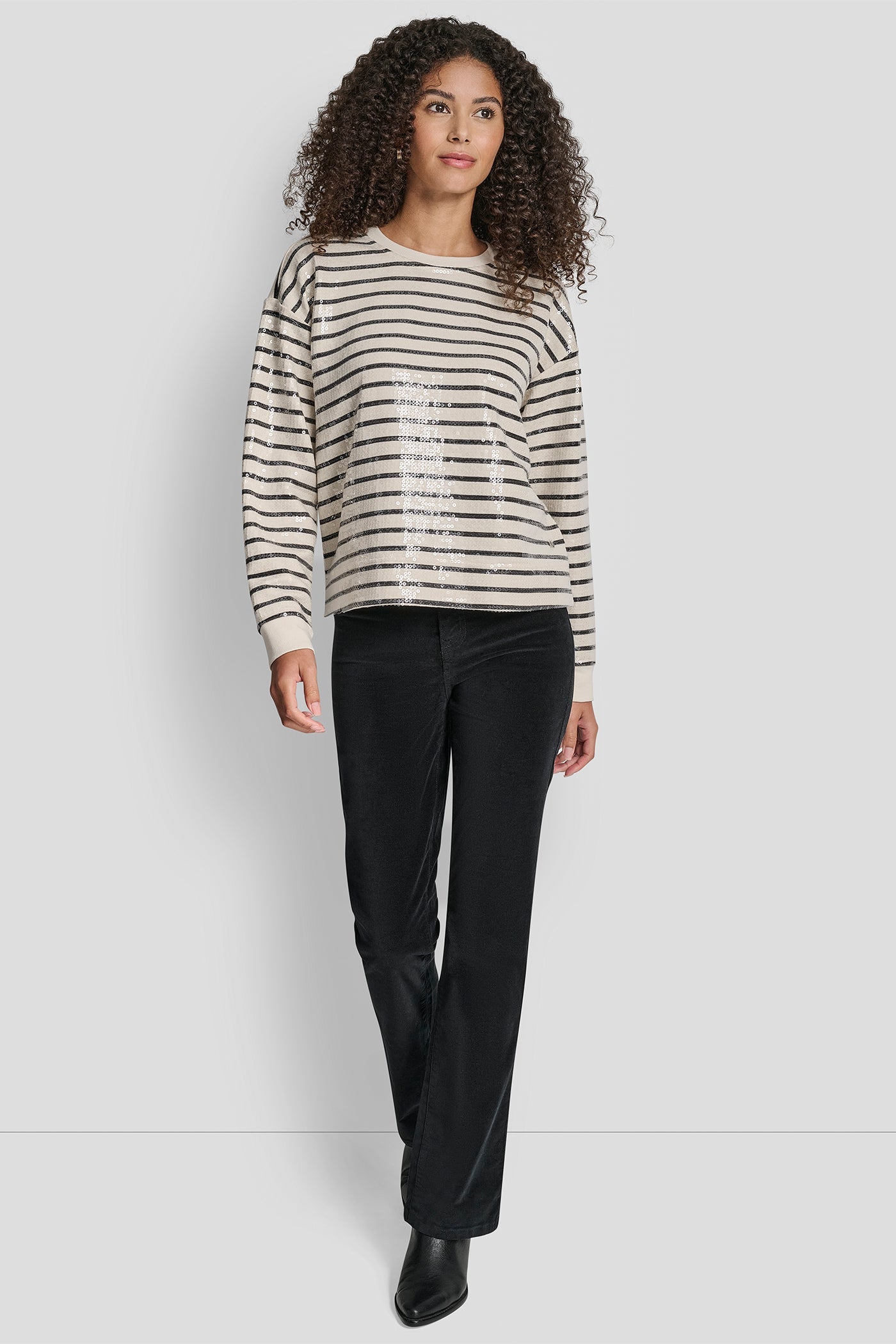 SEQUINS LONG SLEEVE SWEATSHIRT
