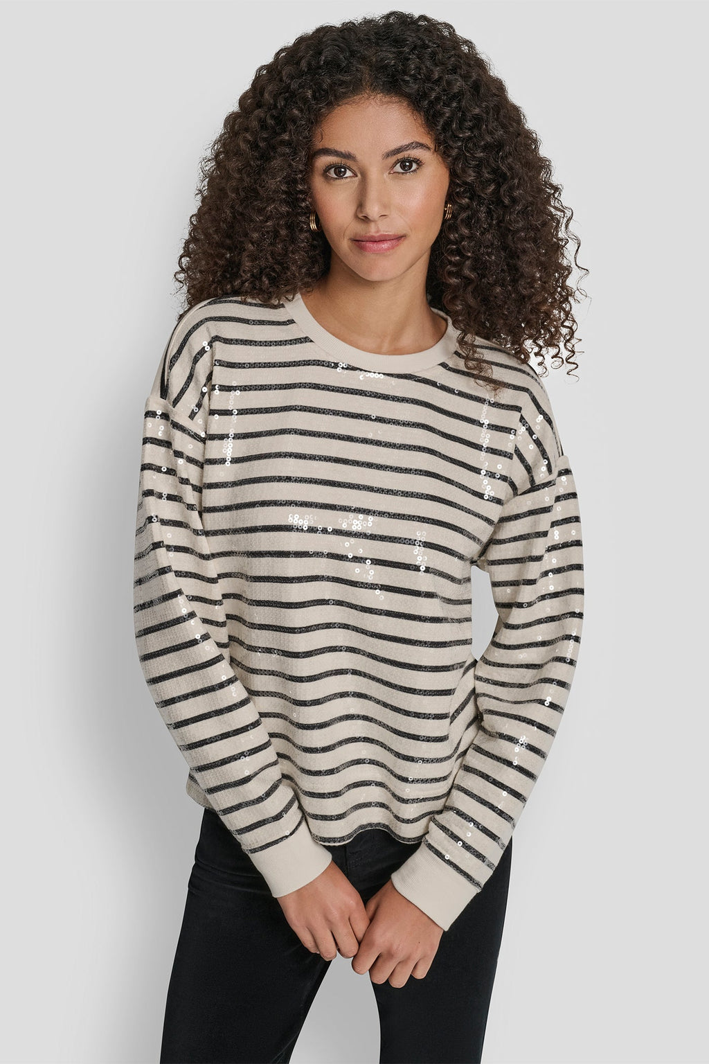 SEQUINS LONG SLEEVE SWEATSHIRT