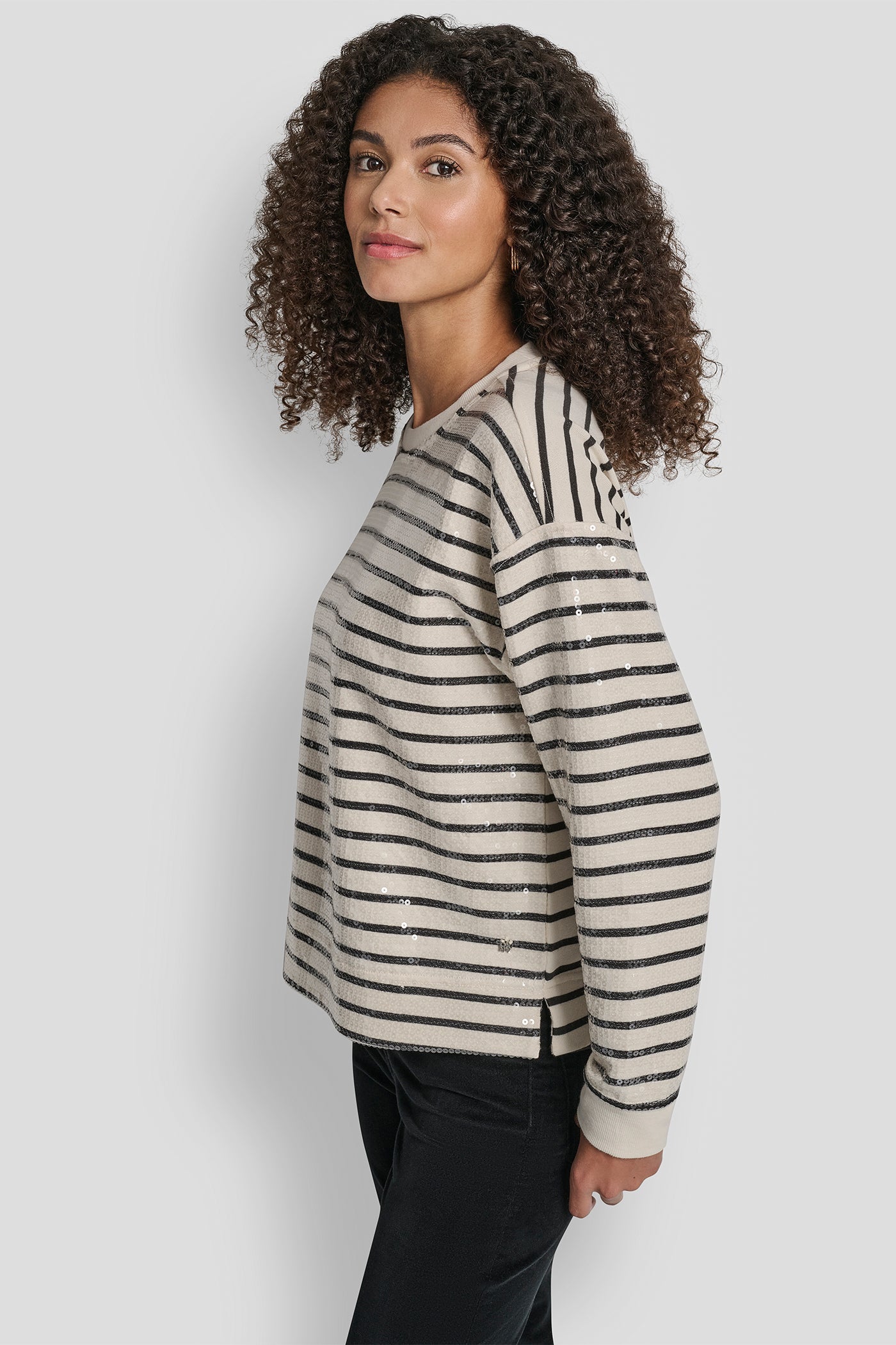 SEQUINS LONG SLEEVE SWEATSHIRT