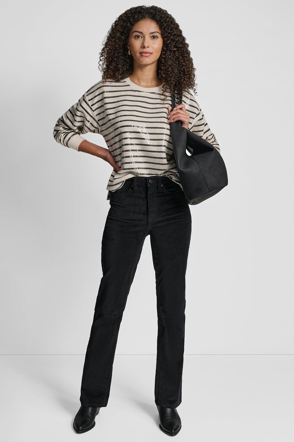 SEQUINS LONG SLEEVE SWEATSHIRT