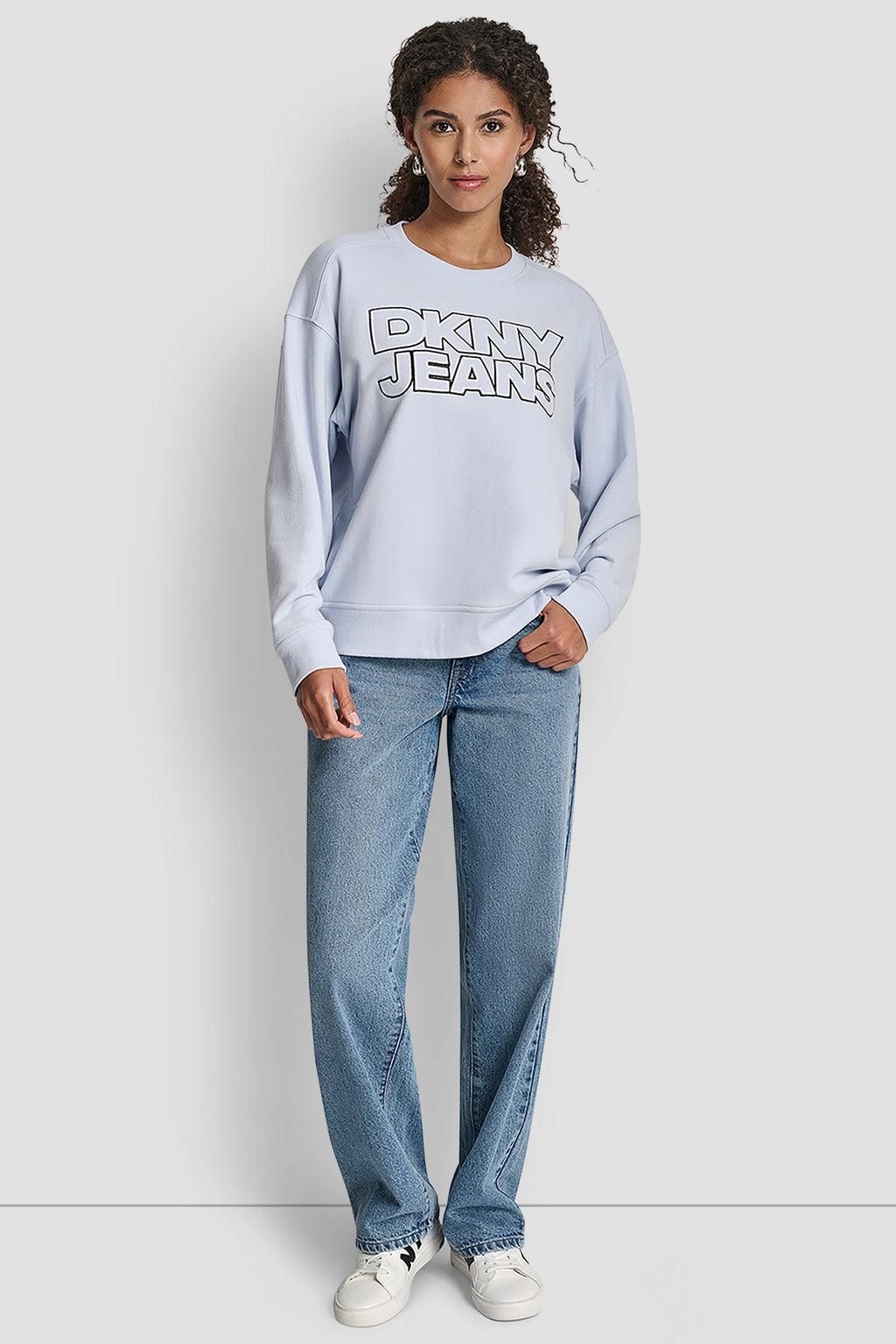 DKNY JEANS CHAINSTITCH OUTLINE LOGO SWEATSHIRT