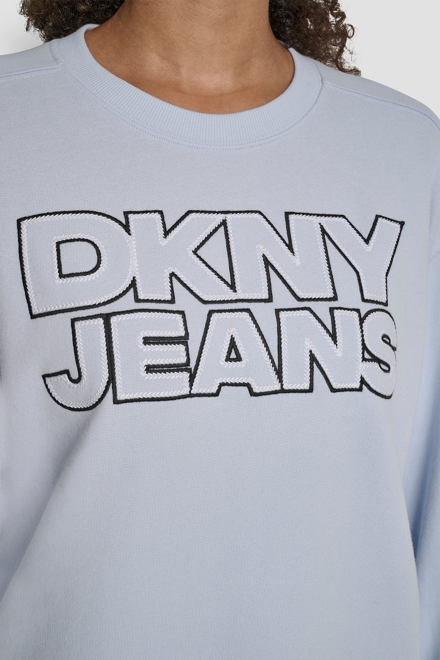 DKNY JEANS CHAINSTITCH OUTLINE LOGO SWEATSHIRT