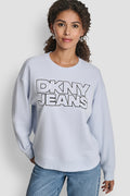 DKNY JEANS CHAINSTITCH OUTLINE LOGO SWEATSHIRT