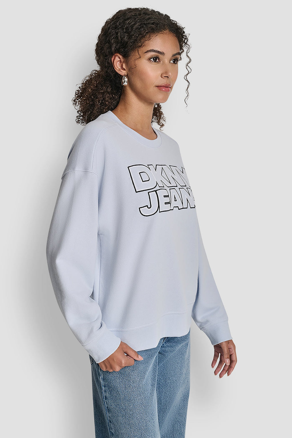 DKNY JEANS CHAINSTITCH OUTLINE LOGO SWEATSHIRT