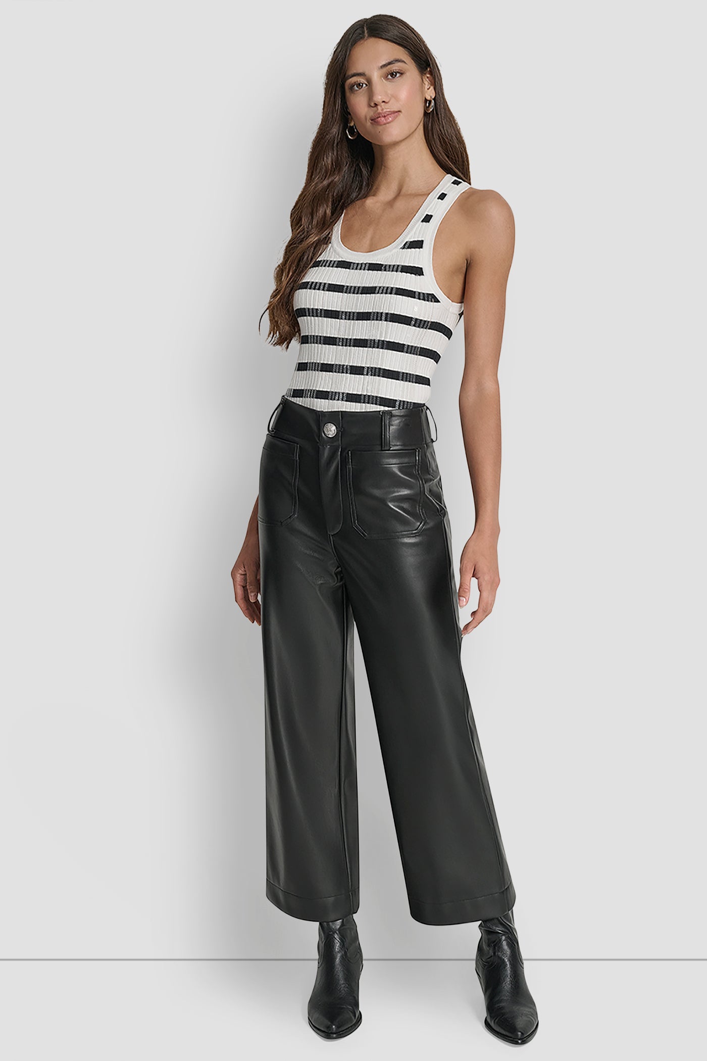 HIGH-RISE CROPPED WIDE LEG PANT