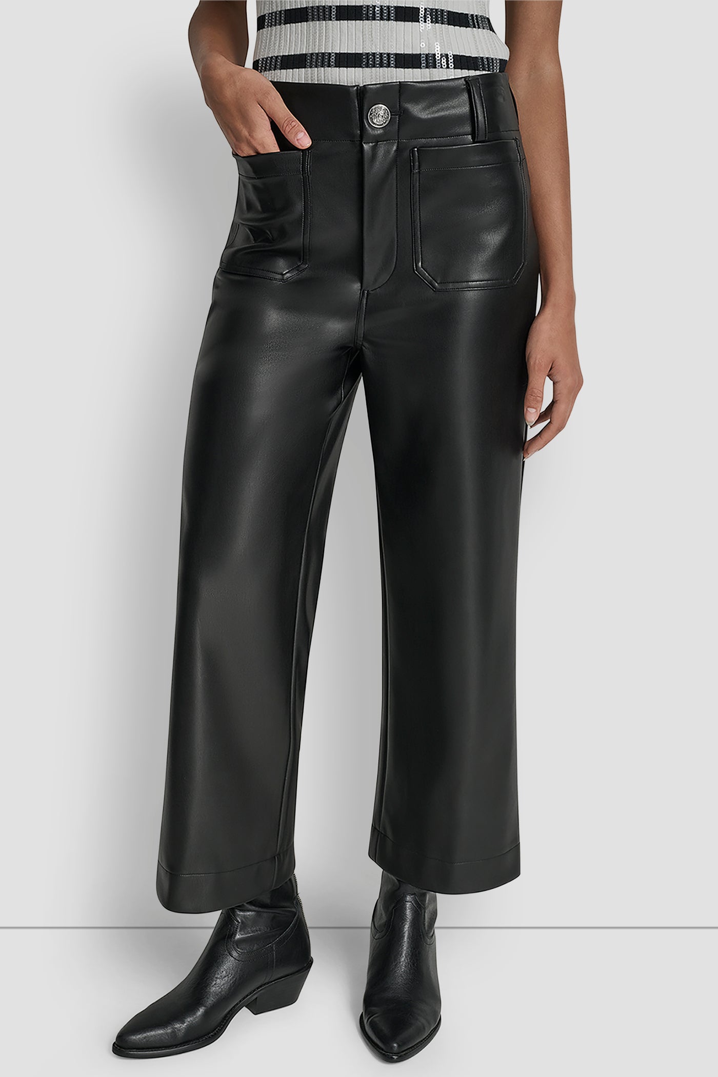 HIGH-RISE CROPPED WIDE LEG PANT