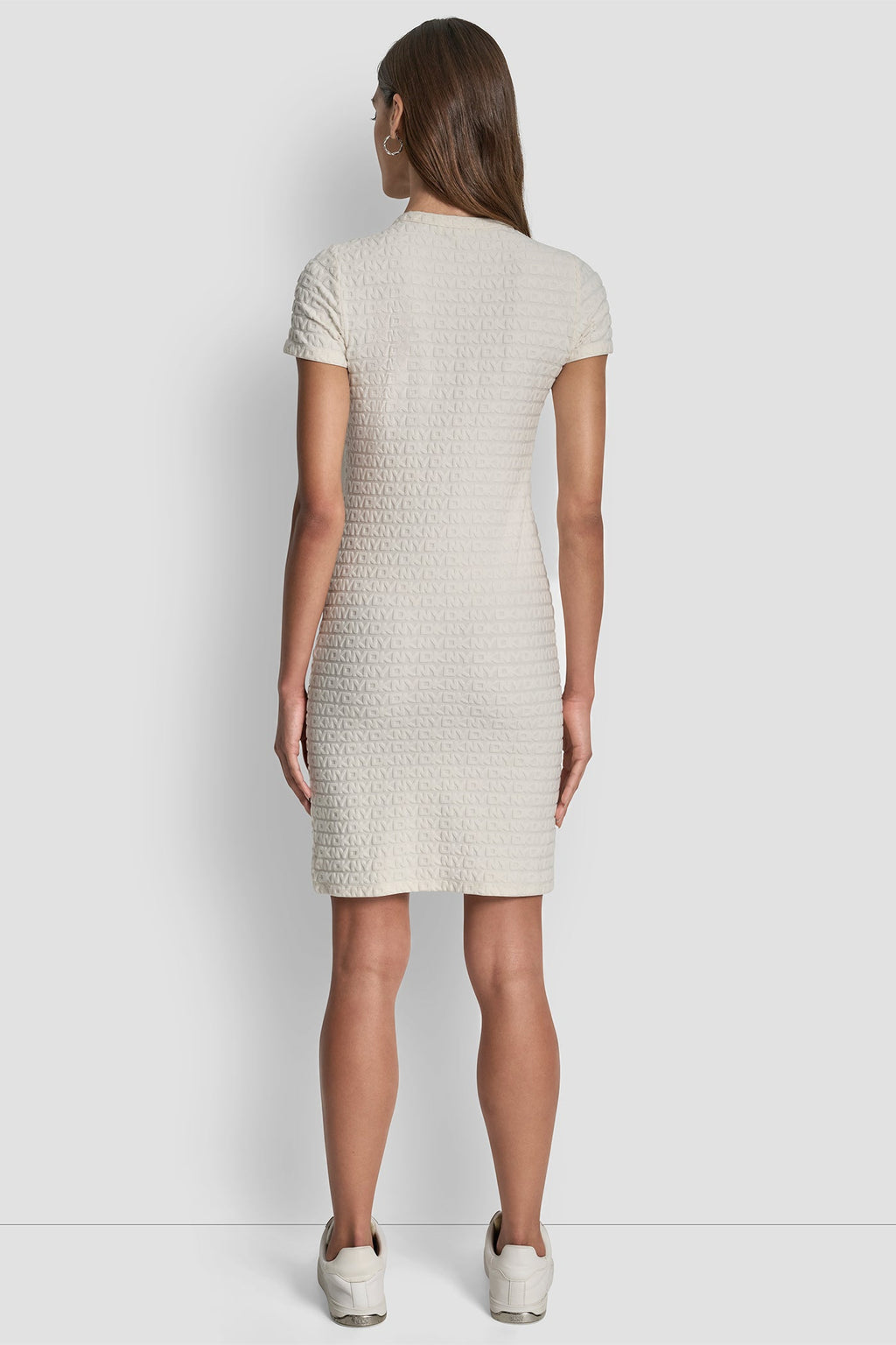 LOGO JACQUARD CREW NECK DRESS
